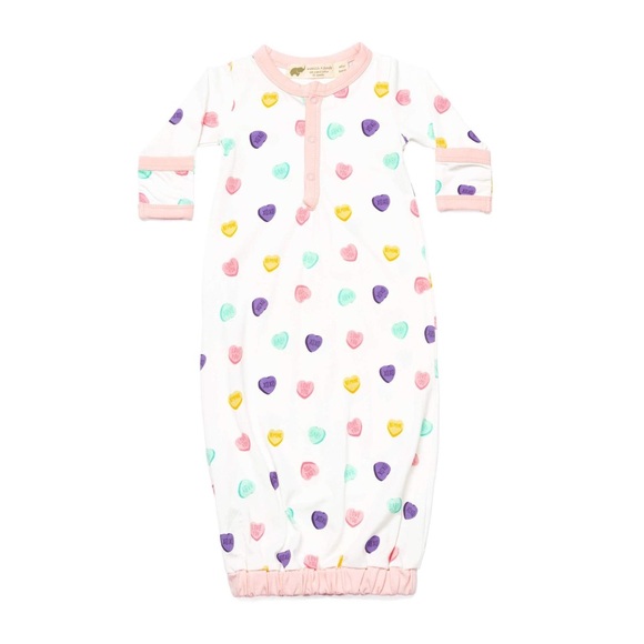 Monica + Andy Soft Touch Hearts Print Sleeping Gown - 3-6M - Picture 9 of 9